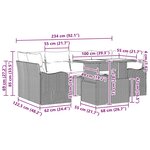 Ensemble de Canapé de Jardin 7 Pièces avec Coussins Gris Clair en Poly Rattan