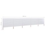 vidaXL Paravent 5 panneaux Tissu 600 x 80 cm Blanc sable