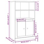 vidaXL Buffet haut gris béton 60x35 5x103 5 cm bois d'ingénierie