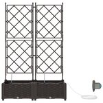 vidaXL Pots de jardin Marron 80 x 40 x 126 cm Acier