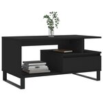 vidaXL Table basse Noir 90x49x45 cm Bois d'ingénierie