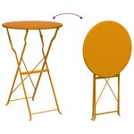 vidaXL Table bistrot Moutarde Ø50x71 cm Acier revêtu de poudre