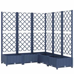 vidaXL Jardinière avec treillis bleu gris 120x120x121 5 cm PP