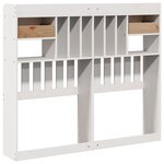 vidaXL Tête de lit avec rangement blanc 135 cm bois massif de pin