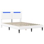 vidaXL Cadre de lit avec bandes LED Blanc 140 x 190 cm Simili cuir