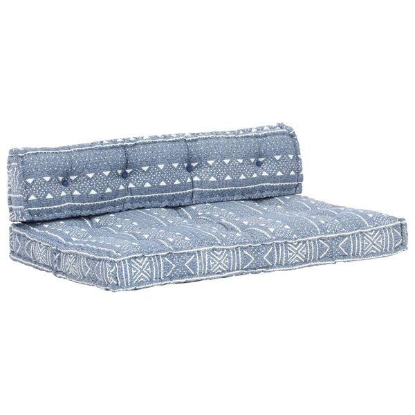 vidaXL Coussin de canapé palette Indigo Tissu Patchwork