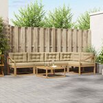 vidaXL Ensemble de canapés d'extérieur 6 Pièces Blanc et Beige