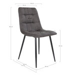 Chaise de salle à manger en microfibre gris avec pieds noirs