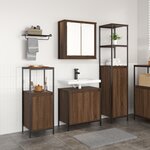 vidaXL Ensemble de meubles de salle de bain en 3 pièces en bois d'ingénierie chêne brun