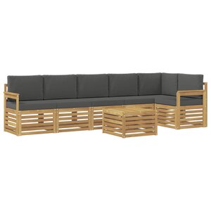 vidaXL Ensemble de canapés d'extérieur 7 pc Blanc et anthracite