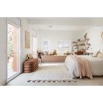 Tapis coton motif indien - beige rose - 120x160