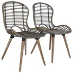vidaXL Chaises à manger lot de 4 marron rotin naturel