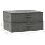 vidaXL Boîtes de rangement 2 Pièces Tissu 70x40x18 cm Anthracite
