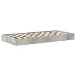 vidaXL Lit Bibliothèque Gris béton 100 x 200 cm Bois d'ingénierie