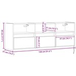 vidaXL Meuble TV mural avec lumières LED chêne sonoma 130x31x45 cm