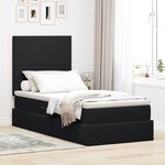 vidaXL Lit avec rangement et matelas Noir 100 x 200 cm Velours