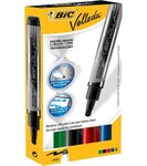 Etui de 4 Feutres tableau blanc effaçable LIQUID INK Tank Pte Ogive Large N/B/R/V VELLEDA