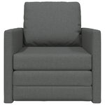 vidaXL Sofa lit 2-en-1 gris foncé 74x77x81 cm tissu