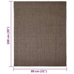 vidaXL Tapis Sisal naturel 80x100 cm Marron