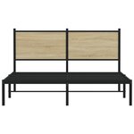 vidaXL Cadre de lit en métal sans matelas chêne sonoma 137x190 cm
