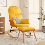 vidaXL Chaise à bascule avec repose-pied Jaune moutarde Tissu