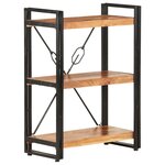 vidaXL Bibliothèque à 3 niveaux 60x30x80 cm Bois d'acacia massif