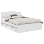 vidaXL Cadre de lit Blanc 140 x 190 cm Bois de pin massif