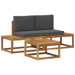 vidaXL Ensemble de canapés d'extérieur 3 pc Naturel