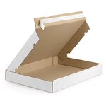 Boite postale carton plate blanche petite cannelure avec fermeture adhésive raja 43x31x5 cm (lot de 50)