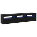 Meubles TV vidaXL 2 Pièces avec lumières LED Chêne noir Bois d'ingénierie