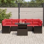 vidaXL Ensemble de canapé de jardin 8 Pièces Marron polyrotin