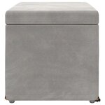 vidaXL Tabouret Gris clair 61 x 41 x 40 cm Velours et Bois Composite