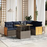 vidaXL Salon de jardin avec coussins 6 Pièces beige résine tressée