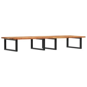 vidaXL Étagère de vasque murale acier et bois massif d'acacia