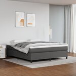 vidaXL Cadre de lit Gris 160x200 cm Similicuir