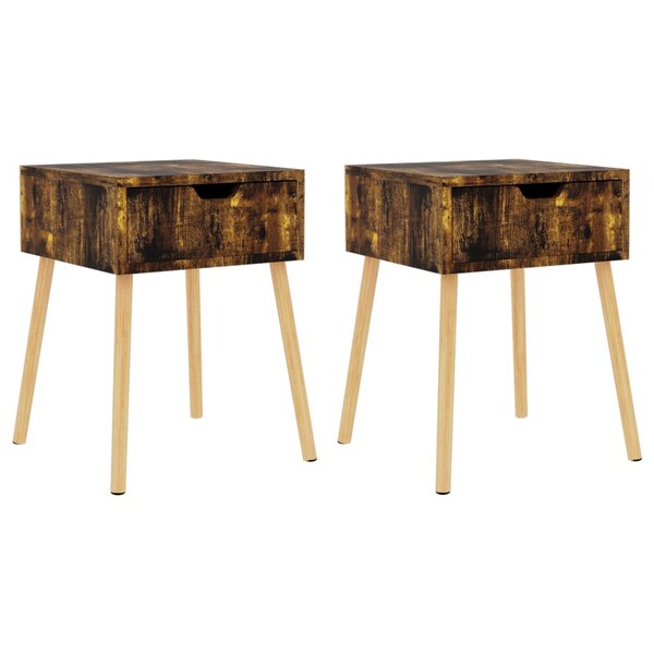 vidaXL Tables de chevet 2 Pièces Chêne fumé 40x40x56 cm Bois d'ingénierie