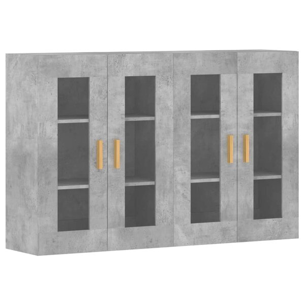 vidaXL Armoires murales 2 Pièces gris béton bois d'ingénierie
