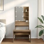 vidaXL Ensemble de coiffeuse avec LED chêne artisanal bois ingénierie