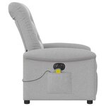 vidaXL Fauteuil de massage inclinable électrique gris nuage tissu