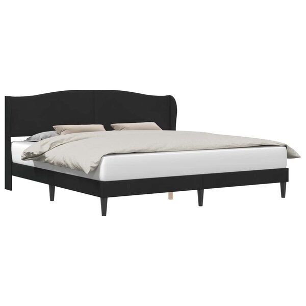vidaXL Cadre de lit avec tête de lit Noir 200 x 200 cm Velours