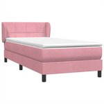 vidaXL Sommier à lattes de lit avec matelas rose 80x220 cm velours