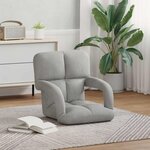 vidaXL Fauteuil de sol ajustable Gris clair Velours