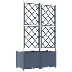 vidaXL Jardinière avec Treille 2 Pièces Grise 80x40x143 cm