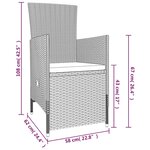 vidaXL Ensemble de salle à manger de jardin avec coussins 7 Pièces Beige