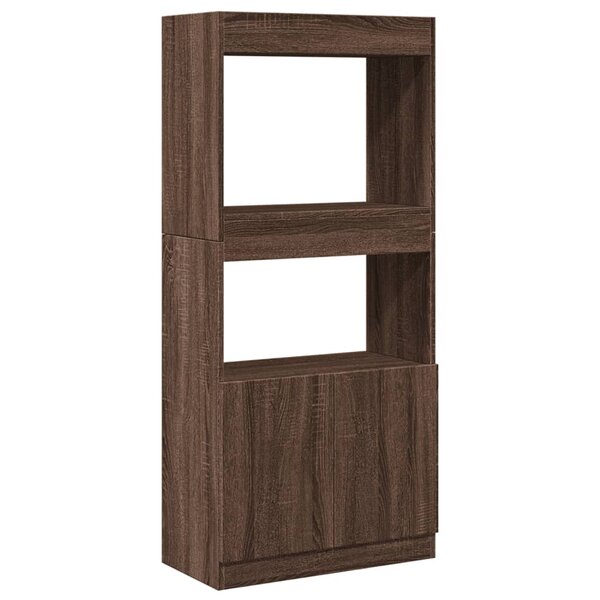 vidaXL Buffet haut chêne marron 63x33x140 cm bois d'ingénierie