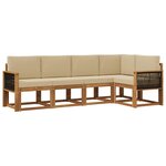 vidaXL Ensemble de canapés d'extérieur 5 pc Naturel et Beige Polyester
