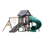 Aire de jeux - Toboggan gris et toboggan tubulaire - Cody