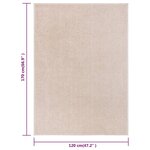 vidaXL Tapis à poils courts 120x170 cm Beige foncé