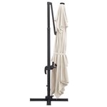 vidaXL Parasol de jardin en porte-à-faux lumières LED mât en aluminium