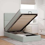vidaXL Cadre de lit ottoman avec matelas gris clair 80x200 cm velours